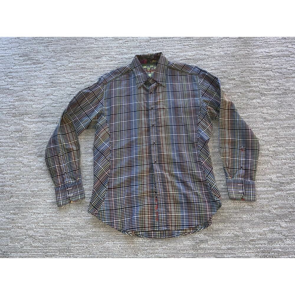 Robert Graham Knowledge Wisdom Truth Shirt Men's L Multicolor Plaid Button-Up